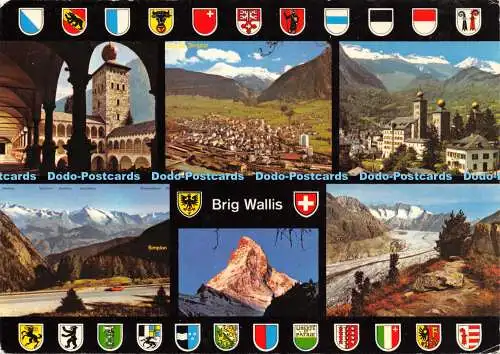 D028291 Brig Wallis. Stockalper. Simplon. Matterhorn. Großer Aletschgletscher.