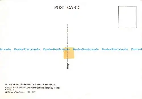 D026551 Sommerabend auf den Malvern Hills. Ein Winsor Fox Foto. Kings Norton Pr