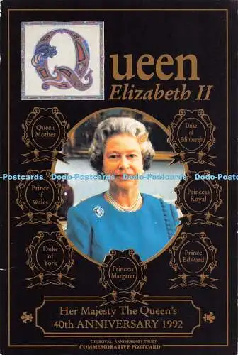 D028369 Queen Elizabeth II. Her Majesty The Queens 40th Anniversary 1992. Commem