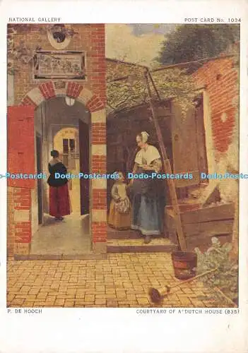 D026632 Nationalgalerie. Postkarte Nr. 1034. P. De Hooch. Hof eines Holländers