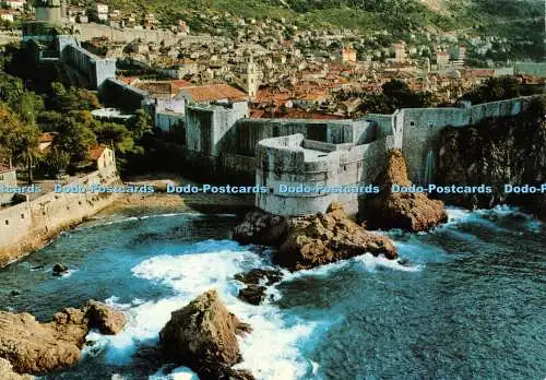 D030954 Dubrovnik. Die Stadtmauer. Les murailles de la ville. Turistkomerc. Rota