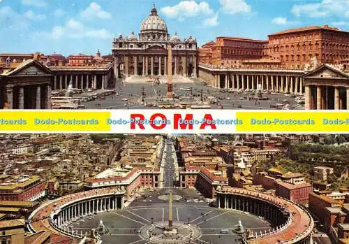 D028967 Roma. Citta del Vaticano. Petersplatz und Basilika und Panorama fr