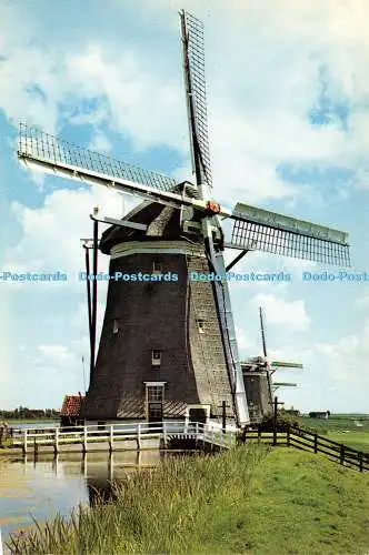 D027704 Holland. Holländische Windmühlen. Euro Farbkarten