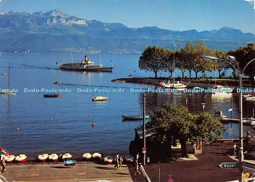 D027725 Ouchy Lausanne. Le port. Heliocolor. Jaeger. LO 1635. 1975