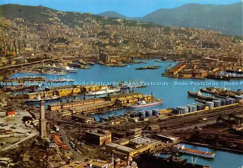 D029226 Genua. Panorama vom Hafen. Ultrafoto. S. Donato. GM. 1981