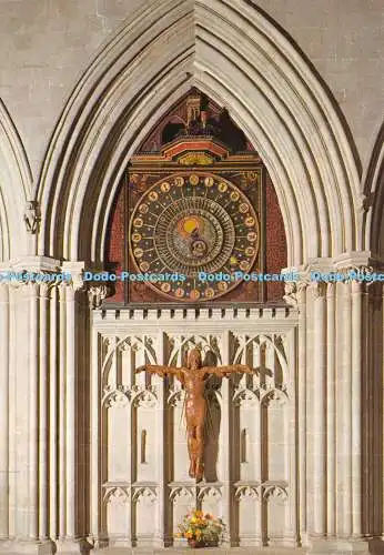 D029763 Wells Cathedral. Die astronomische Uhr aus dem 14. Jahrhundert. Der Christus unten