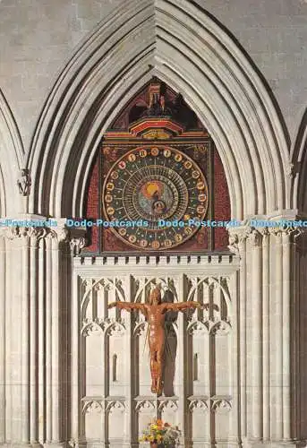 D029764 Wells Cathedral. Die astronomische Uhr aus dem 14. Jahrhundert. Der Christus unten