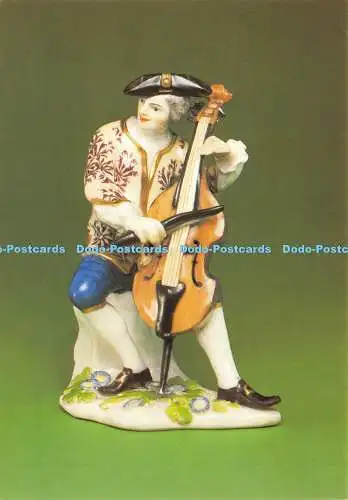 D029769 Fitzwilliam Museum. Cambridge. Sitzender Musiker. Porzellan Deutsch Meissen