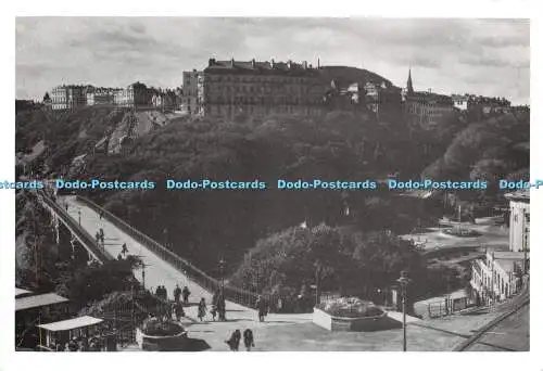 D030362 Spa Bridge. South Cliff. um 1935. Nostalgie-Tinte. Postkarten von Old Scarbo