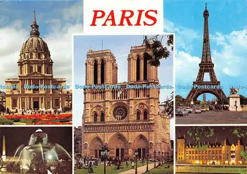 D030416 Paris. Dome des Invalides. Place de la Concorde. Notre Dame. TOur Eiffel