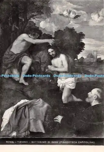 D032945 Roma. Tiziano. Battesimo di Gesu. Pinacoteca Capitolina. E. Richter. RP