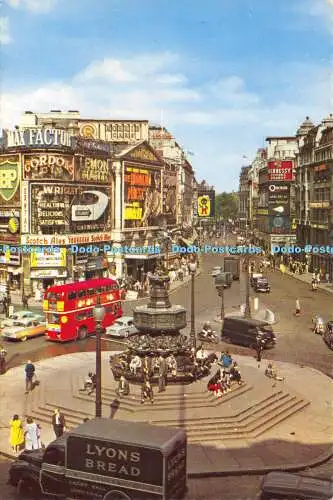 D036704 London. Piccadilly Circus und Eros Statue. Nachbildung aus einem Farbfoto