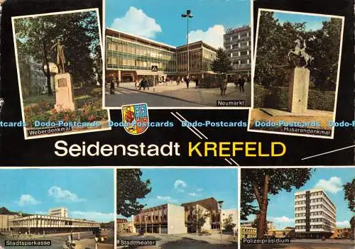 D037055 Seidenstadt Krefeld. Neumarkt. Husarendenkmal. Weberdenkmal. Wilhelm Dah