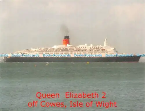 D037328 Isle of Wight. Queen Elizabeth 2 off Cowes. A Wight Stripe Photo