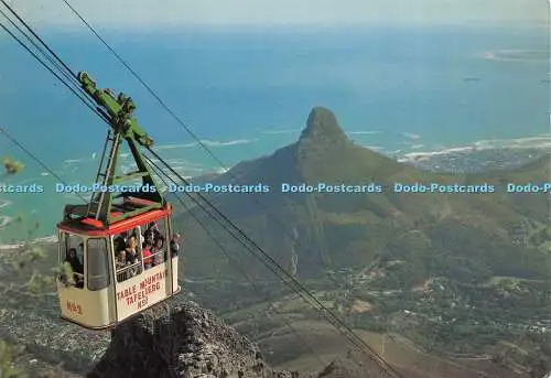 D037691 Tafelbergseilbahn mit Kabine in Gipfelnähe. Tafelbergantenne ca