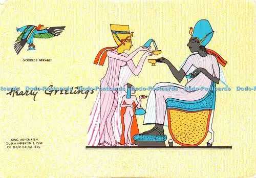 D041510 König Echnaton. Königin Nofretete und eine ihrer Töchter. Egy Karten