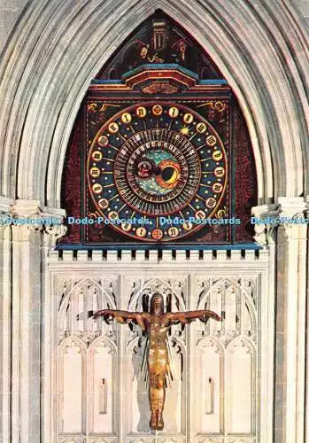 D037782 Somerset. Wells Cathedral. Die Uhr. J. Arthur Dixon. Naturfarbe Ph