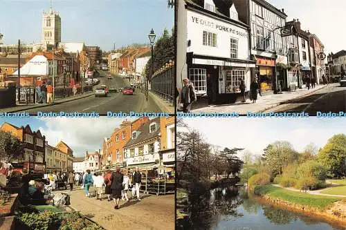 D041812 Melton Mowbray. Burton Road Bridge. Marktplatz. Fotografisches Erbe.