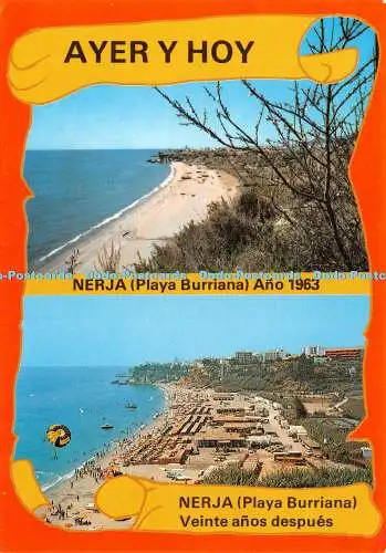 D043801 Ayer y Hoy. Nerja. Playa Burriana. Nerja. Veinte Anos Despues. Som. Cere