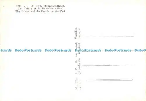 D045221 Versailles. Seine et Oise. Das Schloss und die Fassade am Park. A.P