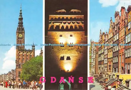 D045231 Danzig. Ratusz Glownego Miasta. Brama Wiezienna. Ulica Mariacka. Krajowa