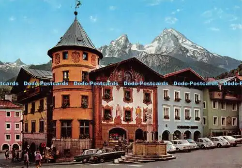 D045232 Berchtesgaden. Marktplatz mit Watzmann. Ruperti. Krüger