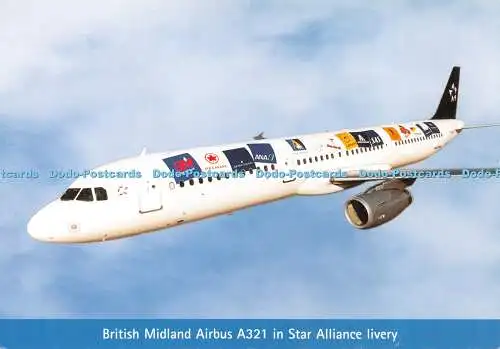 D038587 British Midland Airbus. A. 321. In Star Alliance Lackierung. British Midland