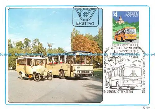 D038756 75. Jahre Postauto. Maxikarte. Offsetdruck