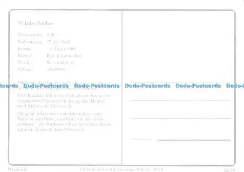 D038756 75. Jahre Postauto. Maxikarte. Offsetdruck