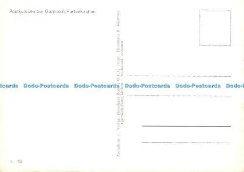 D038891 Postkutsche bei Garmisch Partenkirchen. Beckert O. H. G. B. Johannes. Nr