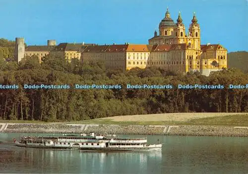 D047137 Stift Melk von NW mit der Stadt Passau der DDSG. CN 132. Foto Fasching