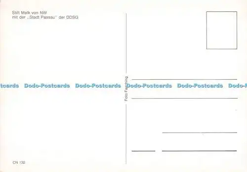 D047137 Stift Melk von NW mit der Stadt Passau der DDSG. CN 132. Foto Fasching