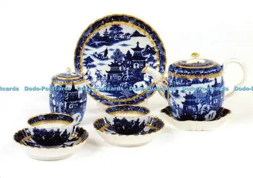 D047394 Teil eines blau-weiß bedruckten Teeservice. Geffrye Museum. John