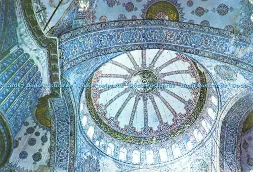 D047927 Istanbul ve Saheserleri. Innenraum der Blauen Moschee. Farbe Keskin. Ihr Hak