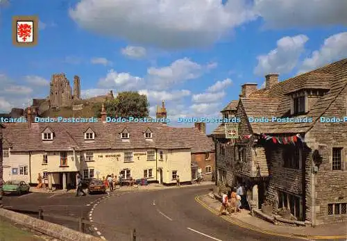 D048016 Corfe Village and Castle. J. Perkins. Golden Shield