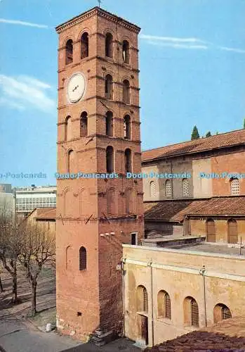 D049993 Roma. Basilika St. Laurentius vor dem romanischen Glockenturm der Mauern.