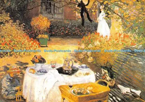 D048748 Claude Monet Das Mittagessen 1872 74. Claude Monet Buch mit 30 Postkarten. Ma