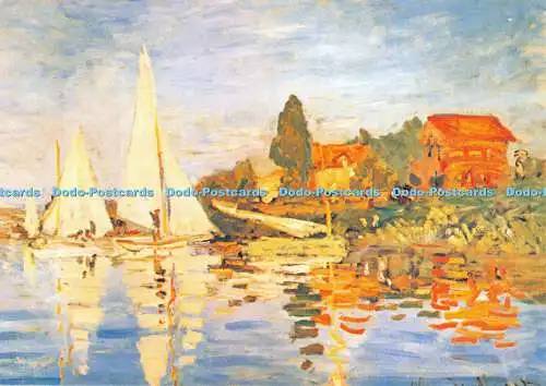 D048757 Claude Monet Regatta bei Argenteuil 1872. Claude Monet Buch mit 30 Postwagen