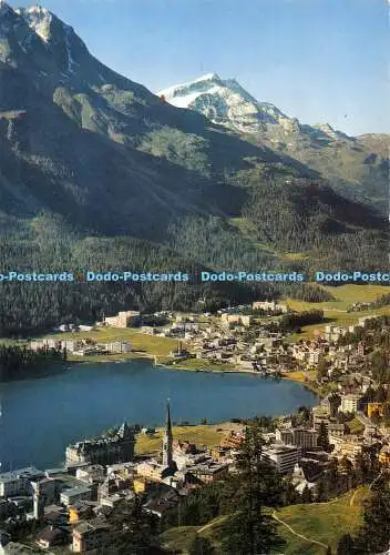 D050358 St. Moritz Dorf und Bad Gegen Piz Corvatsch. Max Wagner de Barros. Druck