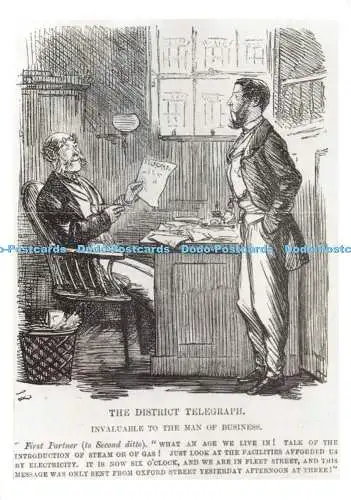 D054002 The District Telegraph. Für den Geschäftsmann von unschätzbarem Wert. Cartoon Punch