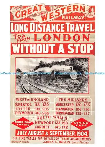 D054164 Great Western Railway. Fernreisen von und nach London. Ohne