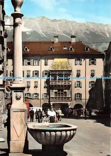 D054186 Innsbruck. Stadtbrunnen und das kleine goldene Dach. Risch Lau. W. Stemp