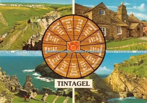 D051130 Tintagel. Der Berg. John Hinde. Multi View. Postkarte