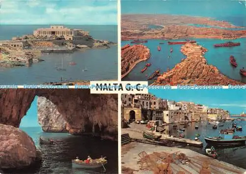 D054357 Malta. G. C. St. Julians. Die blaue Grotte. Die Kathedralbibliothek Sliema.