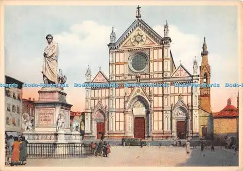 D054786 Florences. Basilika S. Croce und Denkmal für Dante. Z. B. F. 1938 Stich.