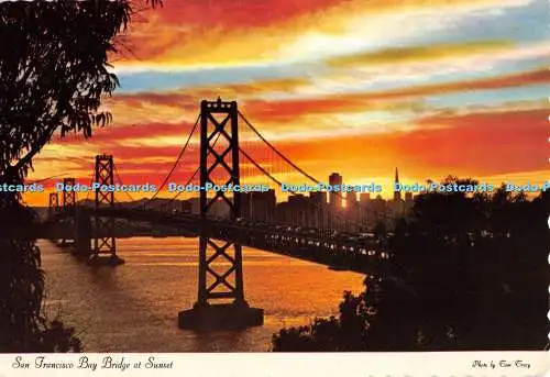 D054942 San Francisco Bay Bridge bei Sonnenuntergang. Tom Tracy. Smith Novelty Co. Dexter