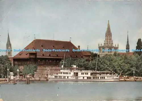 D056929 Konstanz am Bodensee. Hafen mit Konzil und Münster. Hans Andres. Hans Ha