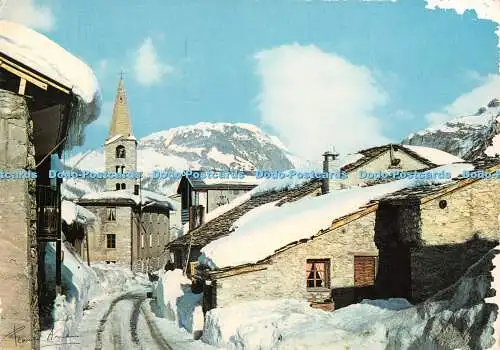 D053460 Val D Isere. Le vieux village et l eglise. Gil Gardet SA. Ixakrom. 1980