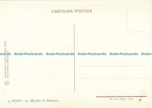 D053713 Rodi. La Moschea di Solimano. Enrico Verdesi. Cartoline di Rodi