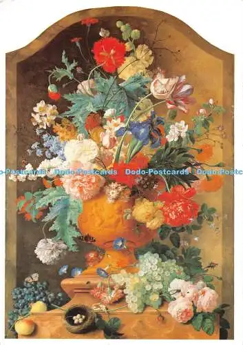 D053728 Blumen in einer Terrakotta Vase. Huijsum. Jan Van. Die Nationalgalerie. Ca